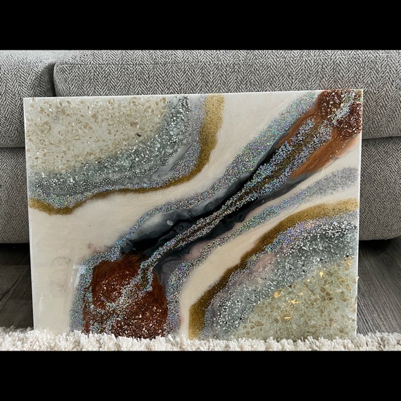 Geode painting with crystals - Picture 5 of 5